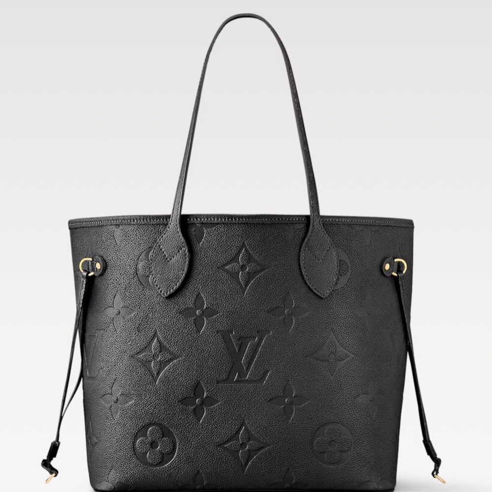 Louis Vuitton Neverfull MM Black Embossed Tote